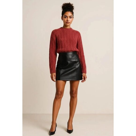 J. Crew Sweaters - J. Crew Women's Knit By Hand Chunky Trend Knit Pullover Sweater Burgundy Red XS
